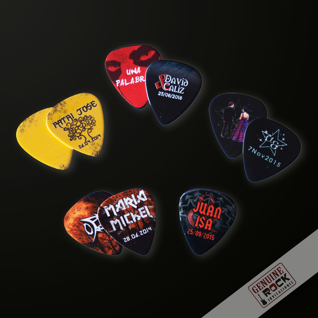 Púas de guitarra personalizadas Rock Invitaciones